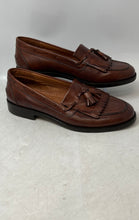 Load image into Gallery viewer, Diego Bellini Mens Brown Leather Tassel Round Toe Slip-On Loafer Shoes Size 42

