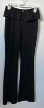 Load image into Gallery viewer, Zara Womens Black High Rise Distinctive Waist Flared Leg Trouser Pants Size S
