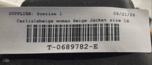 Load image into Gallery viewer, Carlisle Womens Beige Leather Long Sleeve Notch Collar Two-Button Blazer Size 18
