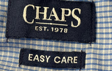 Load image into Gallery viewer, Chaps Mens Blue Plaid Long Sleeve Collared Easy Care Button-Up Shirt Size Medium

