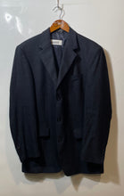 Load image into Gallery viewer, Andrew Fezza Mens Black Herringbone Notch Lapel Three-Button Blazer Size L39
