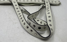 Load image into Gallery viewer, B. Makowsky Womens White Leather Studded Inner Pocket Medium Satchel Handbag
