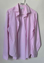 Load image into Gallery viewer, Calvin Klein Mens Pink Printed Long Sleeve Slim Fit Stretch Dress Shirt Size L
