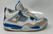 Load image into Gallery viewer, Authentic Nike Mens Air Jordan 4 White Blue Golf Shoes Size 6.5 Worn Dirty

