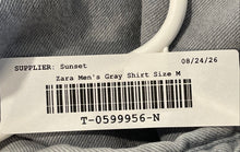 Load image into Gallery viewer, Zara Mens Gray Long Sleeve Pockets Collared Button-Up Shirt Size Medium
