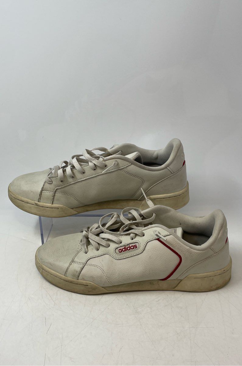 Adidas Mens Rougera EG2657 White Low Top Lace-Up Sneaker Shoes Size 12