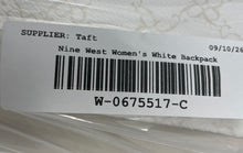 Load image into Gallery viewer, Nine West Womens White Monogram Outer Pockets Adjustable Strap Zipper Backpack
