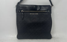 Load image into Gallery viewer, Michael Kors Womens Jet Set Black Monogram Print Leather Crossbody Bag
