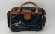 Load image into Gallery viewer, Palio Womens Black Brown Leather Bottom Studs Top Handle Satchel Handbag
