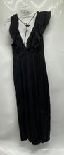 Load image into Gallery viewer, Free People Womens Black Tie Back Ruffle Wide-Leg One-Piece Jumpsuit Size 6
