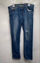 Load image into Gallery viewer, Armani Exchange Mens Blue Denim Medium Wash 5-Pocket Design Straight Jeans Sz 33
