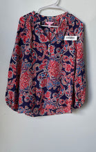 Load image into Gallery viewer, Lilly Pulitzer Womens Multicolor Paisley Henley Neck Blouse Top Size XS
