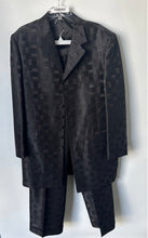 Load image into Gallery viewer, Zacchi Mens Black Geometric Print 2-Piece Suit Size Blazer 42R Pants W35-36R
