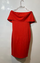 Load image into Gallery viewer, Bebe Womens Red Off The Shoulder Back Zip Bodycon Dress Size Medium

