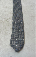 Load image into Gallery viewer, Murano Mens Gray Geometric Print Silk Adjustable Long Formal Designer Tie
