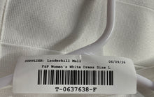 Load image into Gallery viewer, F&amp;P Womens White V-Neck Sleeveless Full-Zip Stretch Sheath Dress Size L
