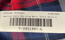 Load image into Gallery viewer, American Eagle Outfitters Mens Blue Multi Plaid Classic Fit Button-Up Shirt Sz L
