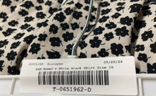 Load image into Gallery viewer, H&amp;M Womens White Black Floral Print Button Front Midi Pleated Skirt Size 10
