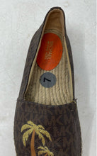 Load image into Gallery viewer, Michael Kors Womens Kendrick Brown Monogram Leather Espadrille Shoes Size 7 M
