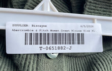 Load image into Gallery viewer, Abercrombie &amp; Fitch Womens Green Ribbed Strapless Button Front Blouse Top Sz XL
