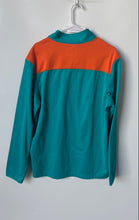 Load image into Gallery viewer, NFL Team Apparel Mens Aqua Miami Dolphins Quarter-Zip Sweatshirt Size L
