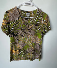 Load image into Gallery viewer, Chico's Womens Multicolor Printed Cotton Short Sleeve V-Neck Blouse Top Size 0
