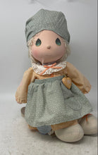 Load image into Gallery viewer, Stuffed Plush Green Polka Dot Dress White Lace Collar Apron Kids Doll
