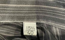 Load image into Gallery viewer, Authentic Versace Collection Mens Black Gray Striped Cotton Dress Shirt Sz 15.75
