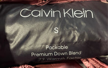 Load image into Gallery viewer, Calvin Klein Womens Dark Rose Gold Packable Hooded Full-Zip Puffer Jacket Size S
