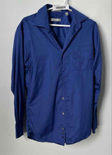 Load image into Gallery viewer, Kenneth Cole New York Mens Blue Cotton Non-Iron Regular Fit Dress Shirt Size 15
