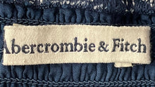 Load image into Gallery viewer, Abercrombie &amp; Fitch Womens Blue White Leaf Print Cropped Blouse Top Size L
