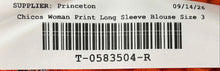 Load image into Gallery viewer, Chico's Womens Orange Printed Long Sleeve Henley Neck Blouse Top Size 3

