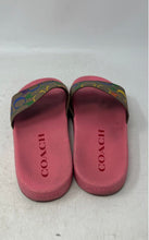Load image into Gallery viewer, Coach Womens Uli Sport Pink Brown Rainbow Signature Canvas Slide Sandals Size 9
