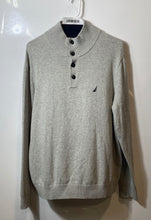 Load image into Gallery viewer, Nautica Mens Gray Heather Long Sleeve Mock Neck Pullover Sweater Size Medium
