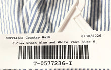 Load image into Gallery viewer, J.Crew Womens Blue And White Striped Cameron Flat Front Dress Pants Size 6
