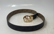 Load image into Gallery viewer, Guess Womens Black Gray Noelle Signature Print Adjustable Reversible Belt Size S

