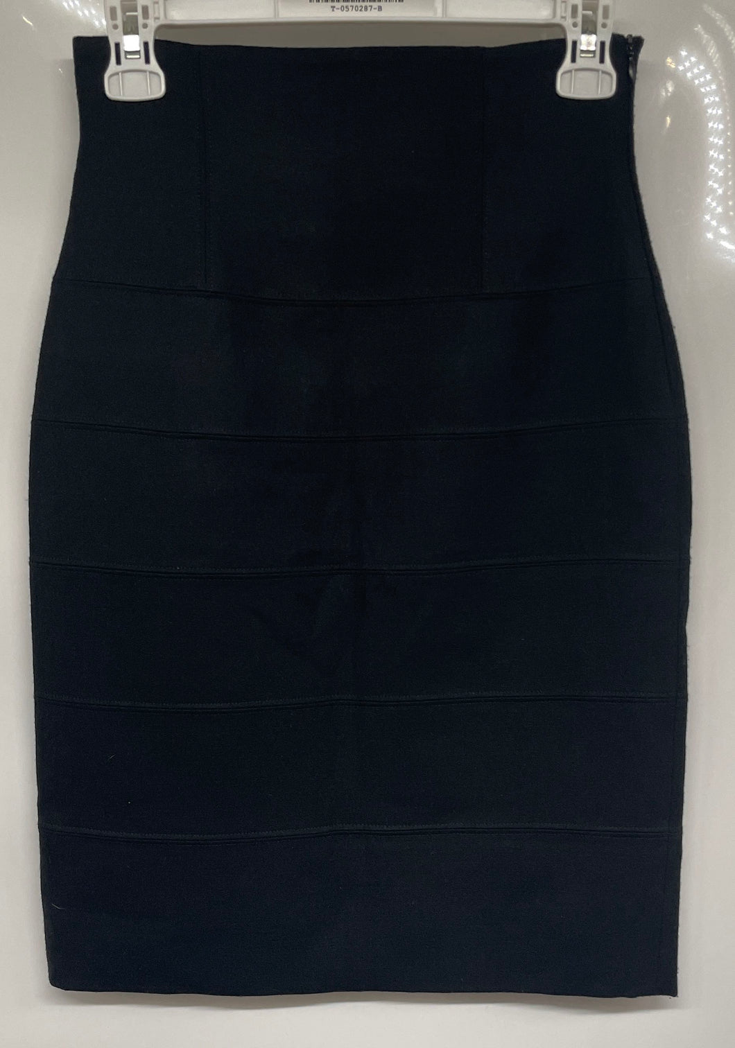 Zara Womens Black Flat Front Side Zipper Bandage Mini Skirt Size S