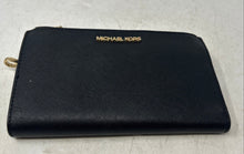 Load image into Gallery viewer, Michael Kors Womens Black Leather Credit Card Slots Bifold Wallet
