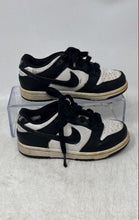 Load image into Gallery viewer, Nike Kids Dunk Low Black White Leather Low Top Lace-Up Sneaker Shoes Size 10.5C
