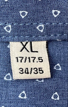 Load image into Gallery viewer, Lucky Brand Mens Blue White Geometric Print Dress Shirt Size XL 17-17.5 34/35
