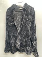 Load image into Gallery viewer, Chico's Womens Black Printed Long Sleeve Regular Fit Button-Up Shirt Size 2
