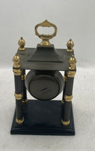 Load image into Gallery viewer, Vintage Bombay Collectible Roman Numerals Black Gold-Tone Mantel Clock
