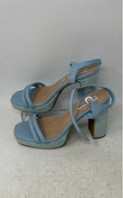 Load image into Gallery viewer, Steve Madden Womens Tiera Light Blue Block Heel Platform Sandals Size 8.5M
