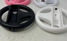 Load image into Gallery viewer, Nintendo Wii White Black Pink Racing Steering Wheels Untested Lot Of 4 Pcs
