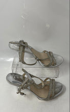 Load image into Gallery viewer, Michael Kors Womens Silver Open Toe Stiletto Ankle Strap Heels Size 6.5 M
