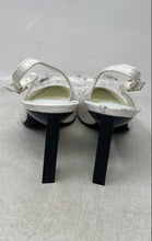 Load image into Gallery viewer, Marc Fisher Womens Sannek White Croc Pointed Toe Block Slingback Heels Size 9M
