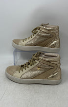 Load image into Gallery viewer, Nataly Mendez Womens Joie Beige Gold Lace-Up High Top Sneakers Shoes Size 7 D
