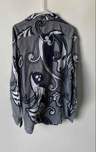 Load image into Gallery viewer, Cubavera Mens Navy Blue White Printed Long Sleeve Button-Up Shirt Size L
