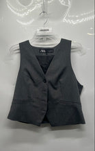 Load image into Gallery viewer, Zara Womens Gray Sleeveless Button Front Single-Breasted Vest Size Large

