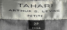 Load image into Gallery viewer, Tahari Womens Black Long Sleeve Collared Double-Breasted Blazer Size 2P
